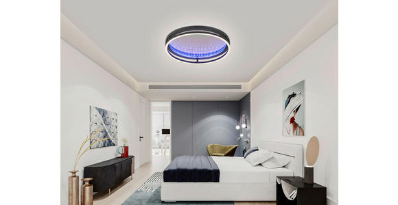 LED-DECKENLEUCHTE 39/8,7 cm - Schwarz, LIFESTYLE, Kunststoff/Metall (39/8,7cm) - Novel