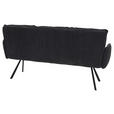 SITZBANK 180/93/67 cm Cord Dunkelgrau  - Dunkelgrau/Schwarz, Design, Textil/Metall (180/93/67cm) - Novel