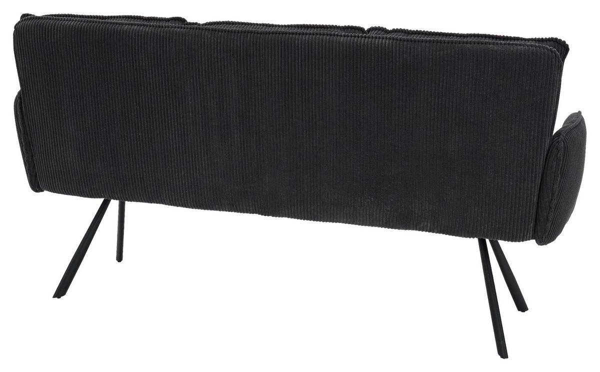 SITZBANK 180/93/67 cm Cord Dunkelgrau  - Dunkelgrau/Schwarz, Design, Textil/Metall (180/93/67cm) - Novel