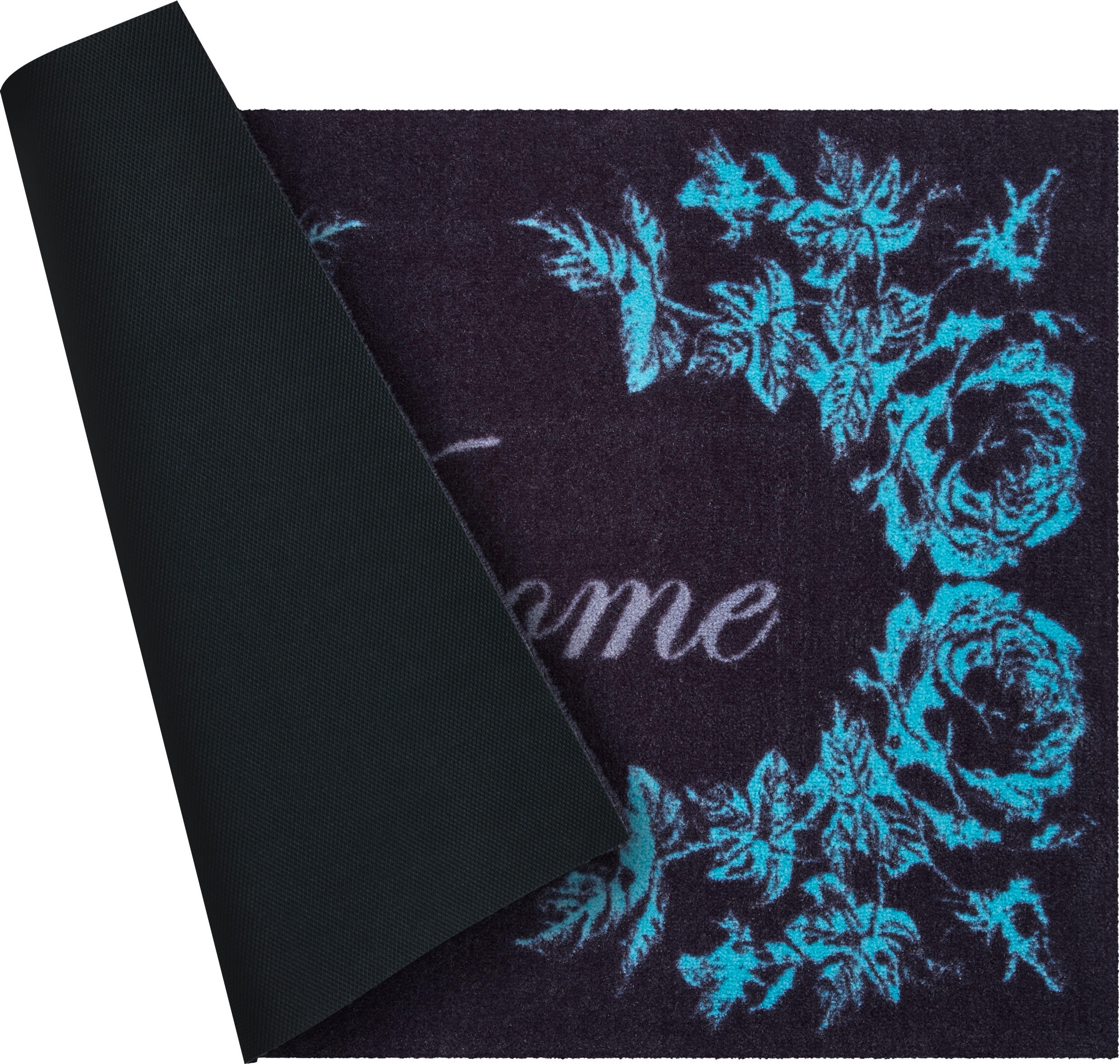 FUßMATTE 60/85 cm Welcome  - Pastellblau/Creme, Design, Kunststoff/Textil (60/85cm) - Grund