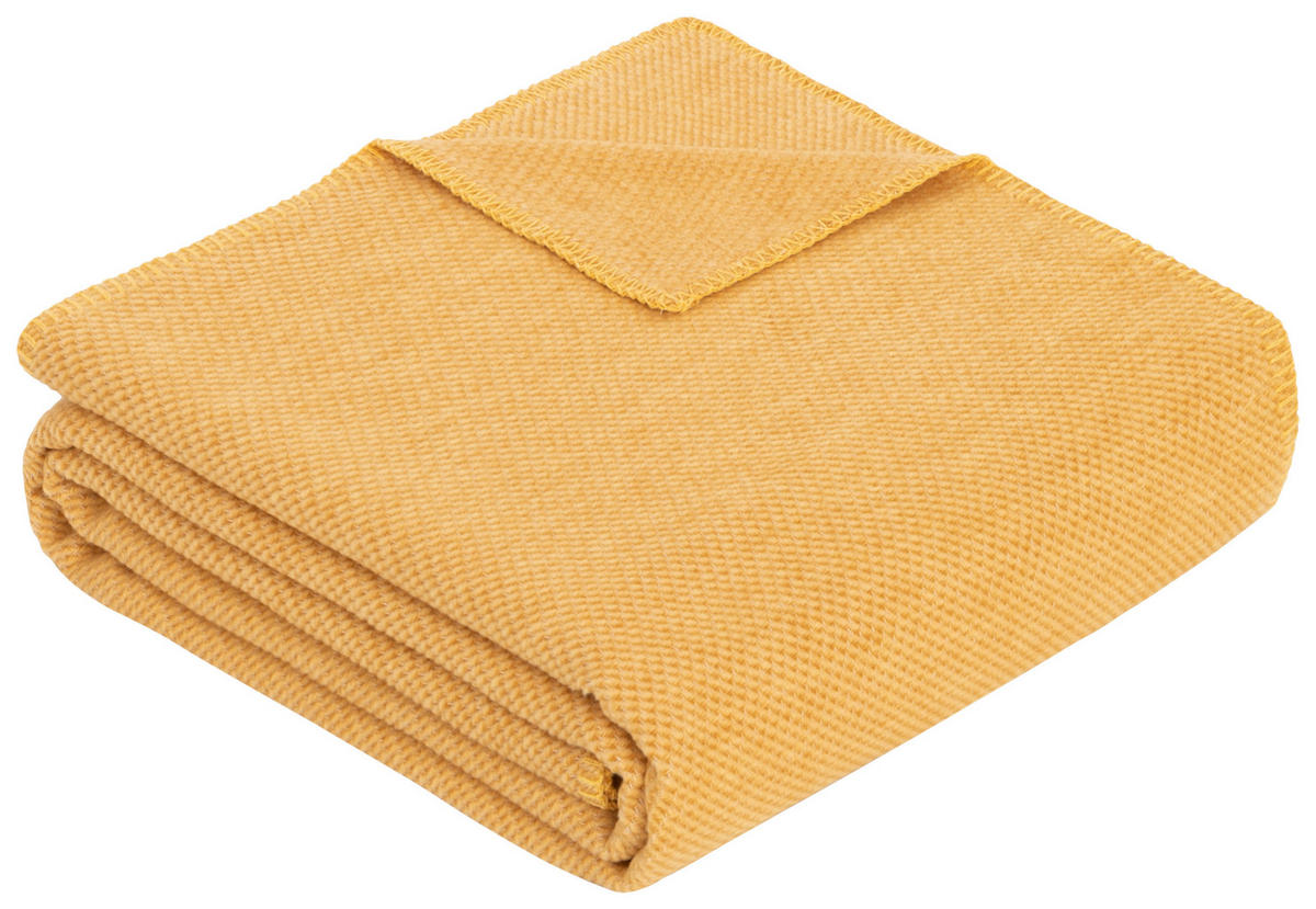 WOHNDECKE CHARLOTTE 140/200 cm  - Gelb, KONVENTIONELL, Textil (140/200cm) - Bio:Vio