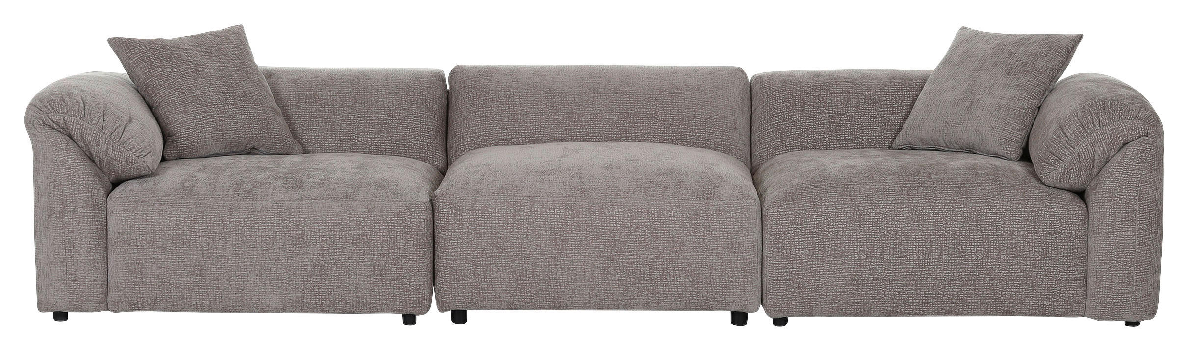 BIGSOFA Flachgewebe Braun - Schwarz/Braun, MODERN, Kunststoff/Textil (320/66/111cm) - Carryhome