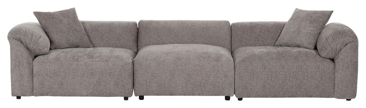 BIGSOFA in Flachgewebe Braun  - Schwarz/Braun, Modern, Kunststoff/Textil (320/66/111cm) - Carryhome
