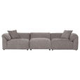 BIGSOFA Flachgewebe Braun  - Schwarz/Braun, MODERN, Kunststoff/Textil (320/66/111cm) - Carryhome