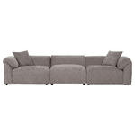 BIGSOFA Flachgewebe Braun  - Schwarz/Braun, MODERN, Kunststoff/Textil (320/66/111cm) - Carryhome