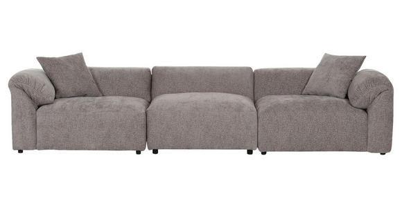 BIGSOFA Flachgewebe Braun  - Schwarz/Braun, MODERN, Kunststoff/Textil (320/66/111cm) - Carryhome