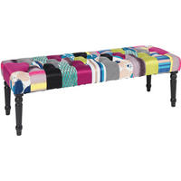 KLUPA  višebojna   - tamnobraon/višebojna, Lajfstajl, tekstil/drvo (120/40/40cm) - Hom`in