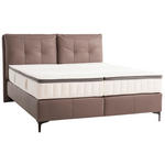 BOXSPRINGBETT 180/200 cm  in Braun  - Schwarz/Braun, Design, Leder/Holz (180/200cm) - Novel