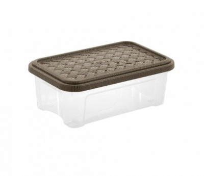 BOX S VÍKEM 2,5 l - hnědá, Basics, plast (26.2/17/9.6cm)
