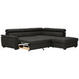 ECKSOFA in Lederlook Anthrazit  263/230 cm  - Anthrazit/Schwarz, MODERN, Kunststoff/Textil (263/230cm) - Hom`in