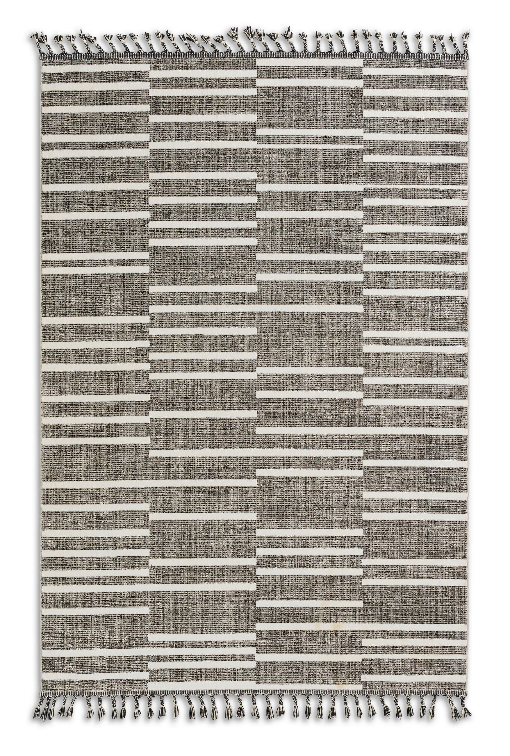 WEBTEPPICH 133/190 cm Grau, Weiß  - Weiß/Grau, Design, Textil (133/190cm) - Novel