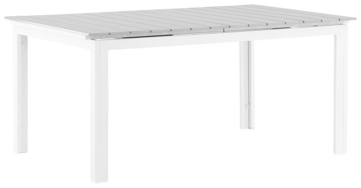 GARTENTISCH Metall Grau, Weiß rechteckig  - Weiß/Grau, KONVENTIONELL, Metall (160/100/75cm) - Gardenson
