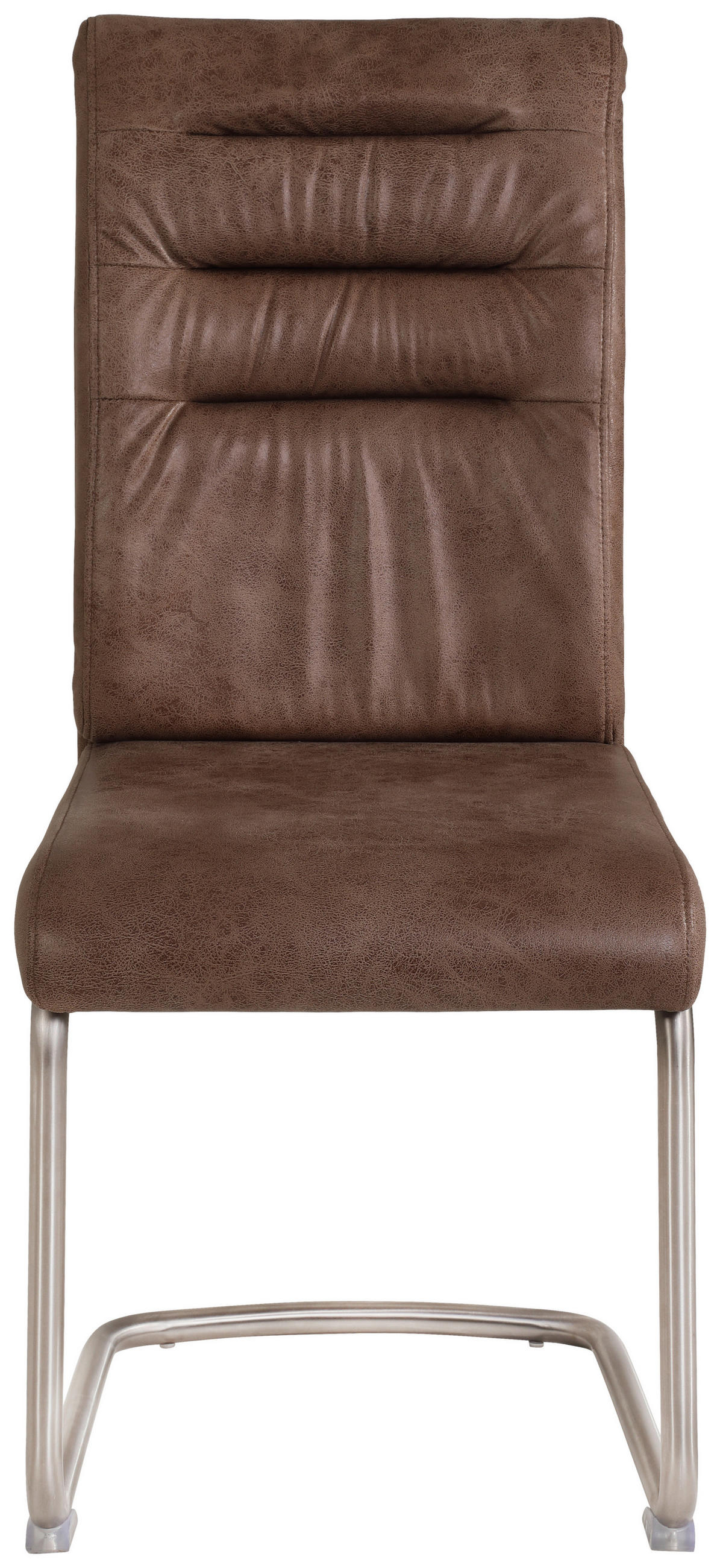 SCHWINGSTUHL-SET 2 Stück  in Edelstahl Mikrofaser  - Schlammfarben/Edelstahlfarben, MODERN, Textil/Metall (45/102/65cm) - MID.YOU