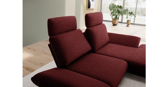 ECKSOFA  in Flachgewebe Rot  234/155 cm  - Rot/Schwarz, Design, Textil/Metall (234/155cm) - Dieter Knoll