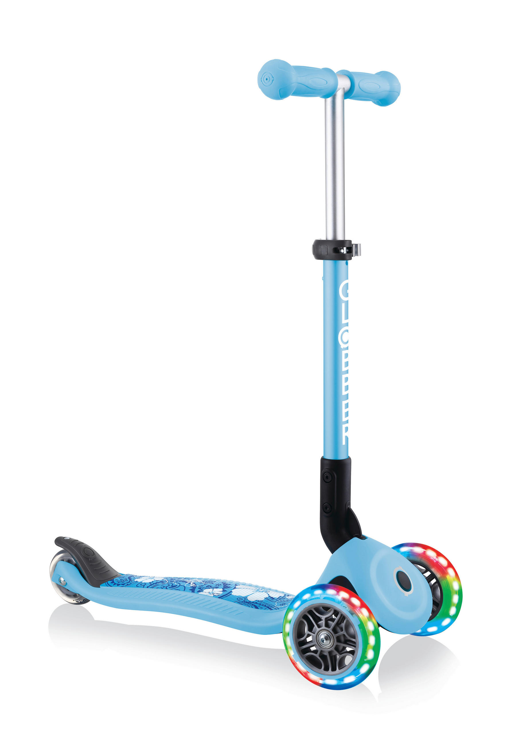 KINDERSCOOTER JUNIOR FOLDABLE FANTASY LIGHTS  - Hellblau, LIFESTYLE, Kunststoff (56/28,6/68cm) - GLOBBER