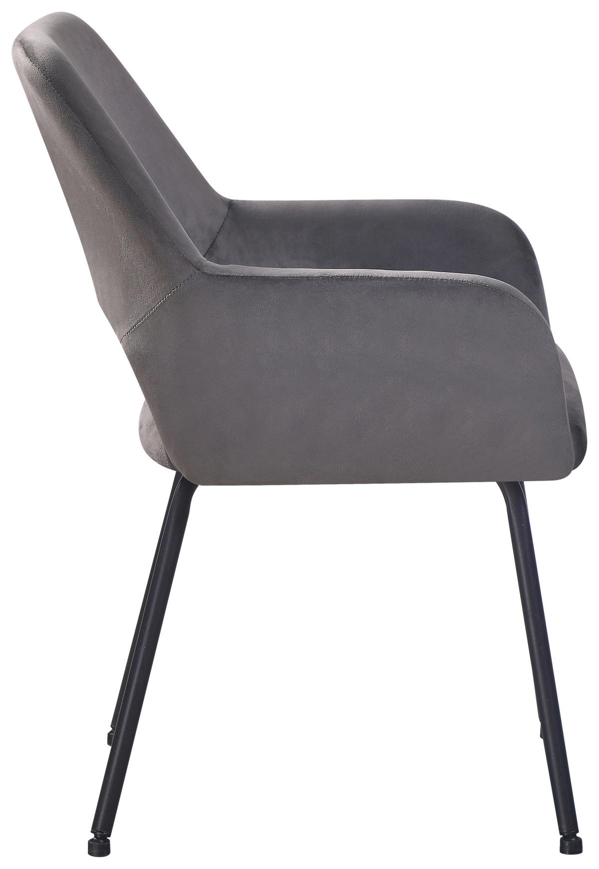 STOL MED ARMSTÖD järn manchester  - grå/svart, Klassisk, metall/textil (58/86/59cm) - Hom`in