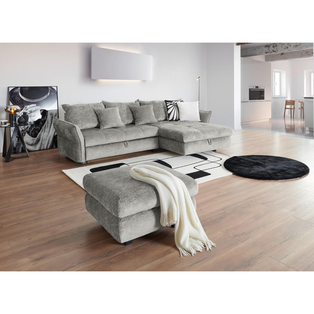 Thumbnail - Stylife Ecksofa, Silber, Textil, 3-Sitzer, Füllung: Schaumstoff, Ottomane rechts, L-Form, 275x180 cm, Stoffauswahl, seit...