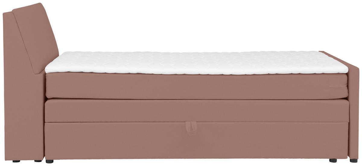BOXSPRINGBETT 120/200 cm  in Altrosa  - Altrosa/Schwarz, Modern, Holz/Textil (120/200cm) - MID.YOU