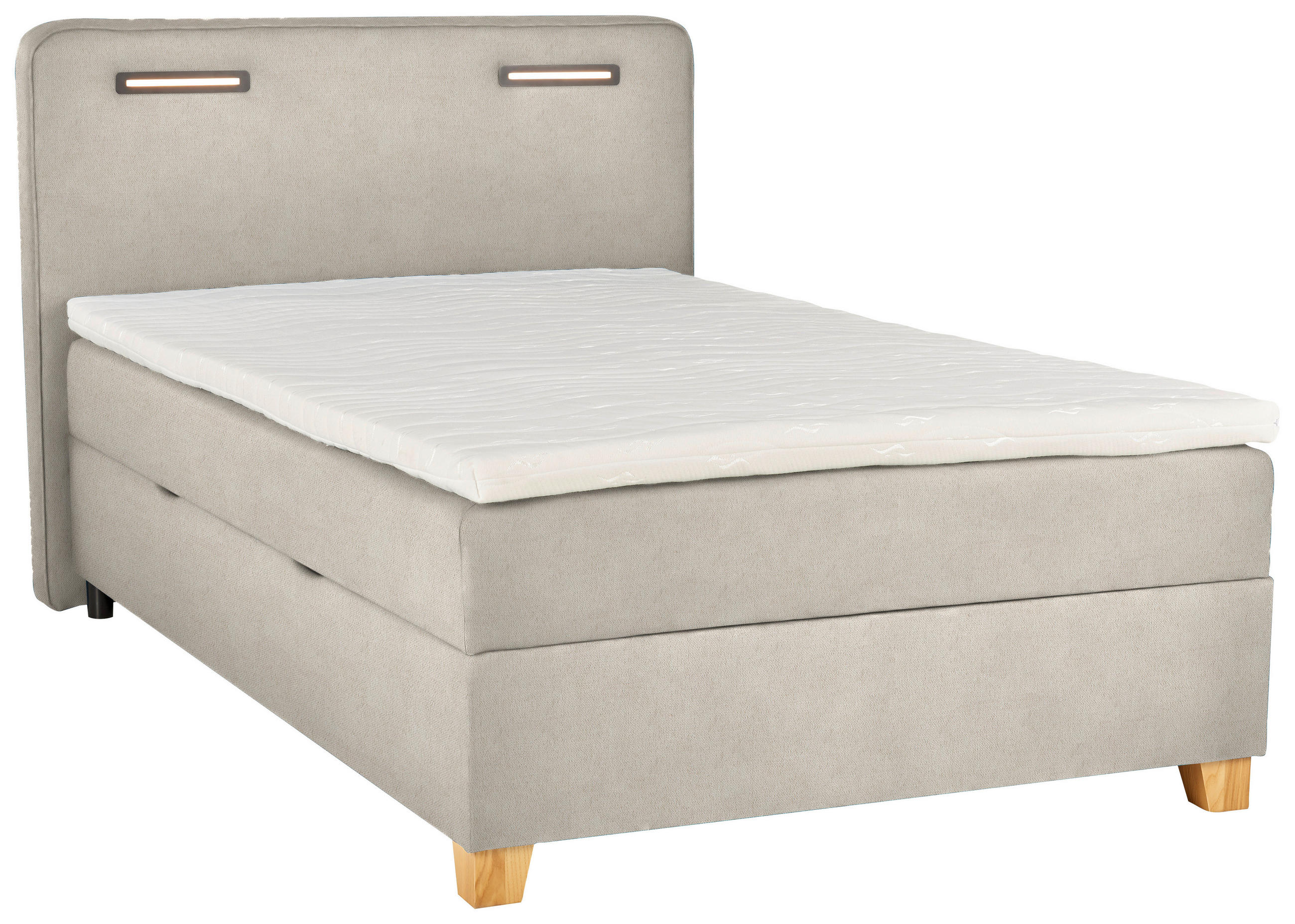BOXBETT 120/200 cm  in Beige  - Beige, KONVENTIONELL, Holz/Textil (120/200cm) - Moderano