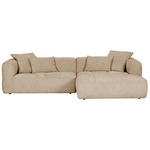 ECKSOFA Schlammfarben Flachgewebe  - Schlammfarben/Schwarz, KONVENTIONELL, Kunststoff/Textil (280/170cm) - Carryhome