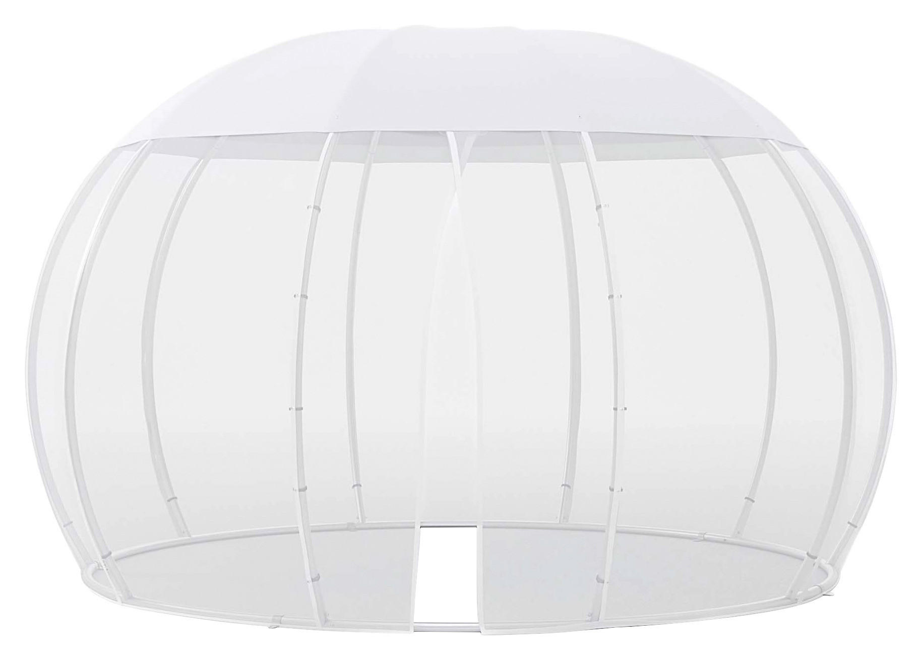 PAVILLON 372/250/372 cm Aluminium  - Silberfarben/Weiß, Basics, Textil/Metall (372/250/372cm)
