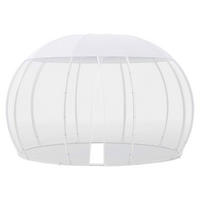 PAVILLON 372/250/372 cm Aluminium  - Silberfarben/Weiß, Basics, Textil/Metall (372/250/372cm)