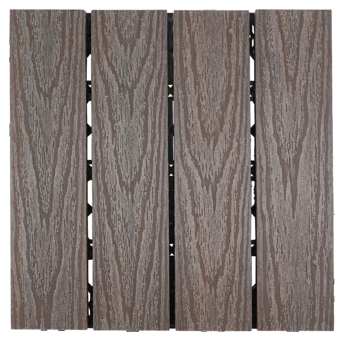 TERRASSENFLIESE 11 Stück  - Dunkelbraun, KONVENTIONELL, Holzwerkstoff (30/30/2,1cm) - Ambia Garden