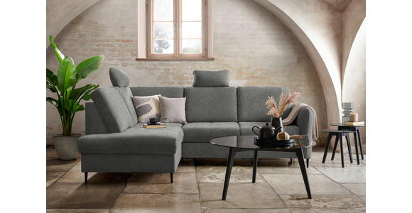 ECKSOFA in Chenille Dunkelgrau  - Dunkelgrau/Schwarz, MODERN, Holz/Textil (184/241cm) - Carryhome