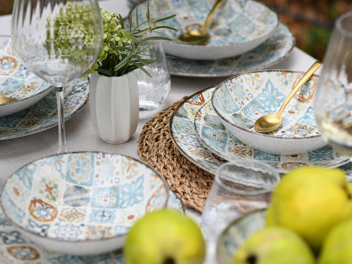 TAFELSERVICE Multicolor Mosaik 16-teilig  - Multicolor, Basics, Keramik - Creatable