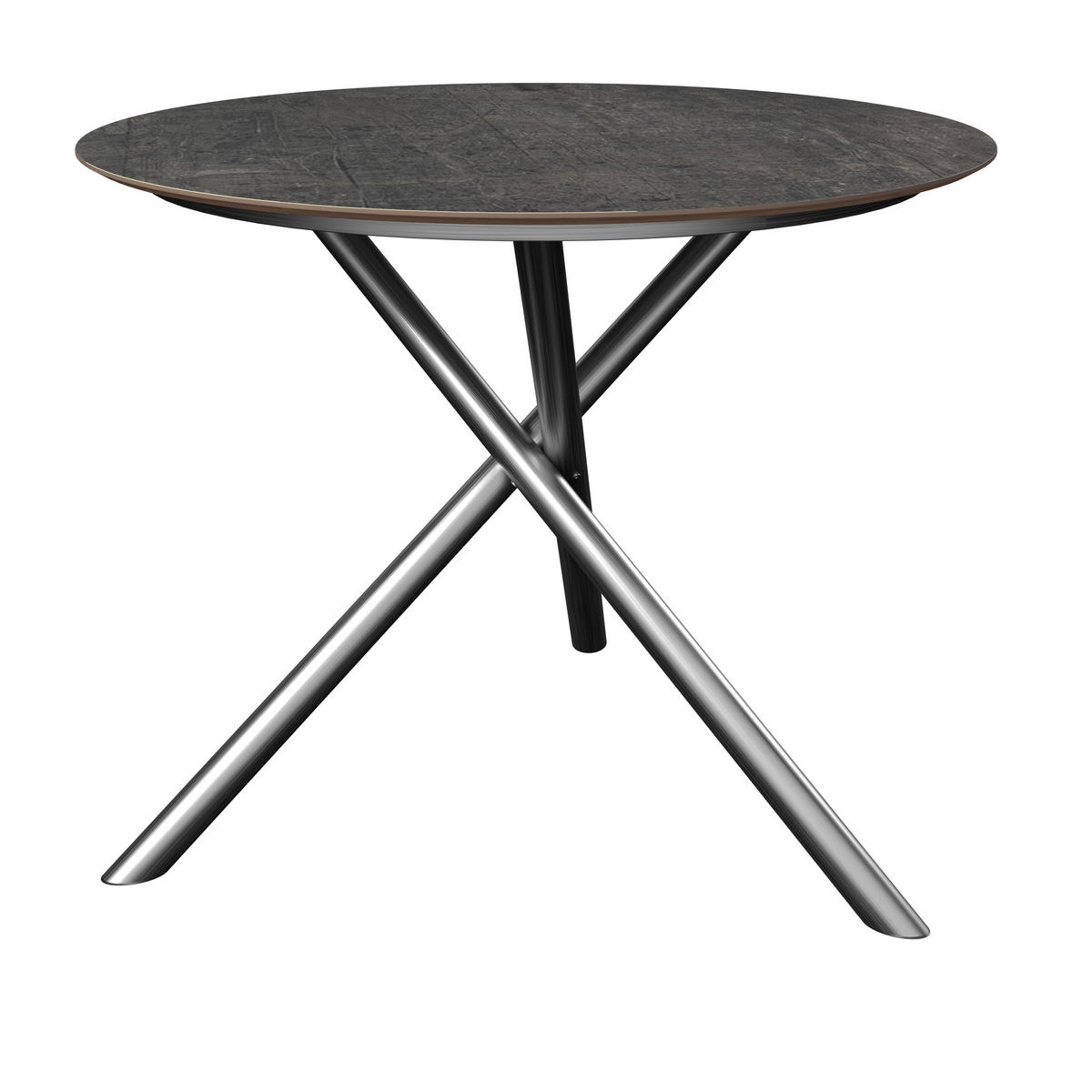 GARTENTISCH 110/110/75 cm Metall, Kunststoff rund  - Edelstahlfarben, Design, Kunststoff/Metall (110/110/75cm) - Ambia Garden