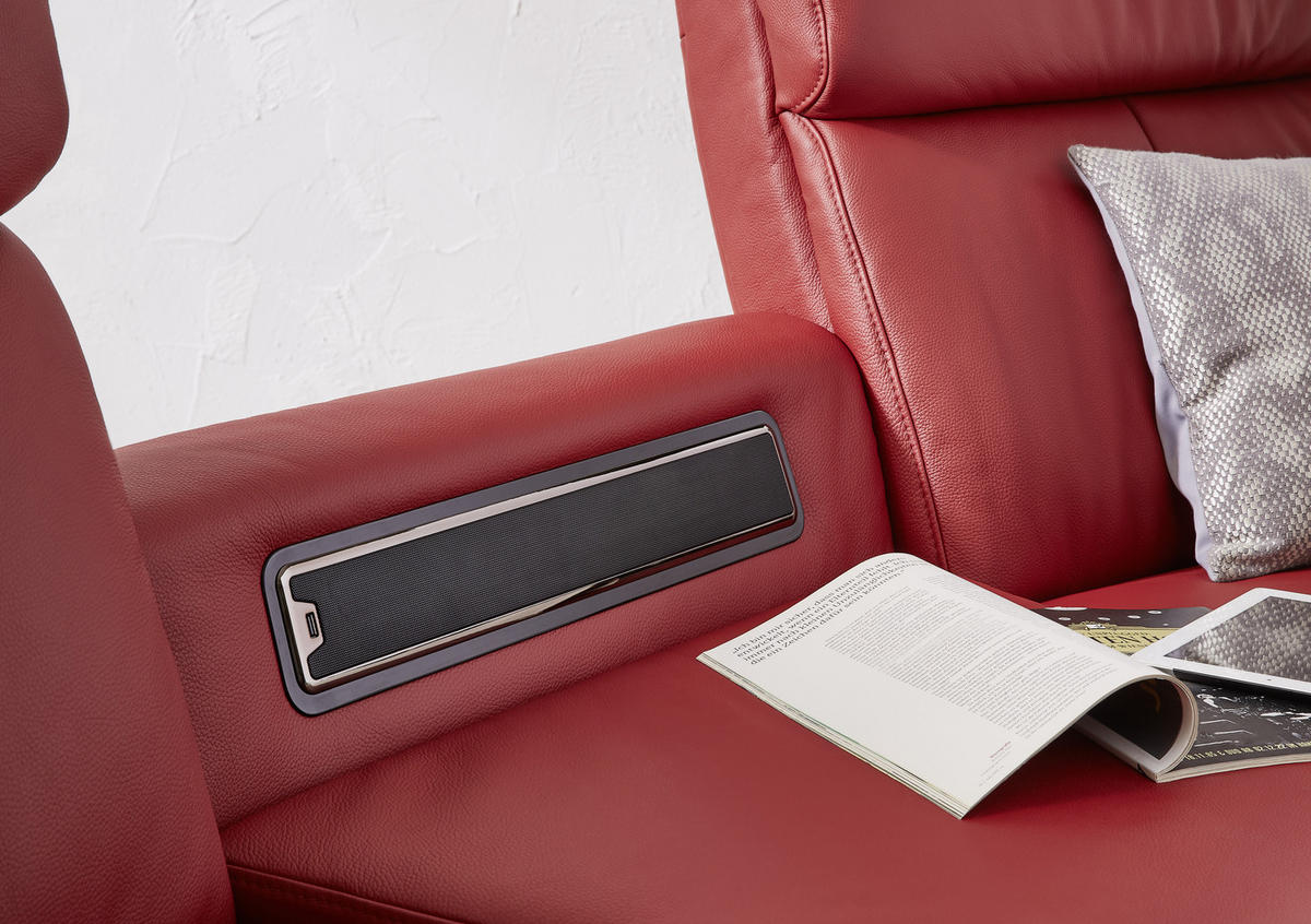 HEIMKINO-SOFA Echtleder Rot  - Anthrazit/Rot, KONVENTIONELL, Leder (254/107/105cm) - Himolla Komfortklass