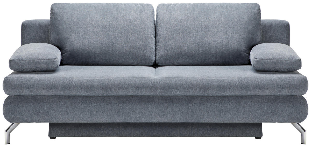 KANAPÉÁGY textil szürke  - krómszínű/szürke, Design, textil/fém (200/91/92cm) - Novel