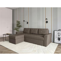 ECKSOFA TERMOLI in Jacquard Taupe  155/231 cm  - Taupe/Schwarz, Design, Kunststoff/Textil (155/231cm) - MID.YOU