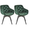 ARMLEHNSTUHL-SET 2 Stück  in Eisen Samt  - Dunkelgrün/Schwarz, MODERN, Holz/Textil (58/83/63cm) - Livetastic