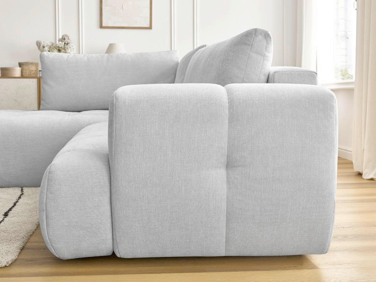 ECKSCHLAFSOFA FUJI Leinenoptik Hellgrau  inkl.  - Hellgrau/Schwarz, MODERN, Kunststoff/Textil (204/282cm)