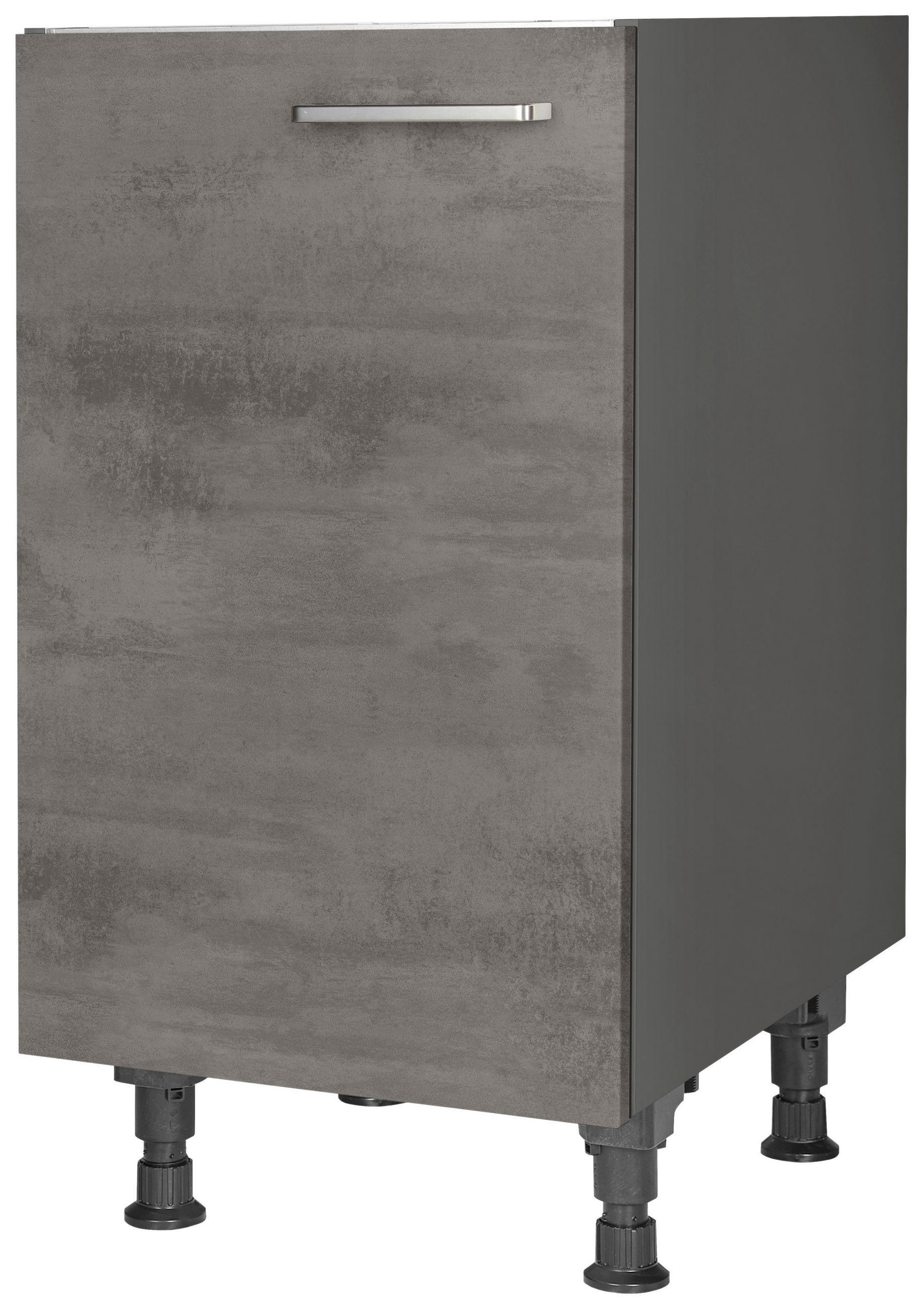 SPÜLENUNTERSCHRANK 45/87/56 cm  in Schieferfarben  - Schieferfarben/Edelstahlfarben, MODERN, Holzwerkstoff/Metall (45/87/56cm) - Nobilia