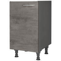 SPÜLENUNTERSCHRANK 45/87/56 cm  in Schieferfarben  - Schieferfarben/Edelstahlfarben, MODERN, Holzwerkstoff/Metall (45/87/56cm) - Nobilia