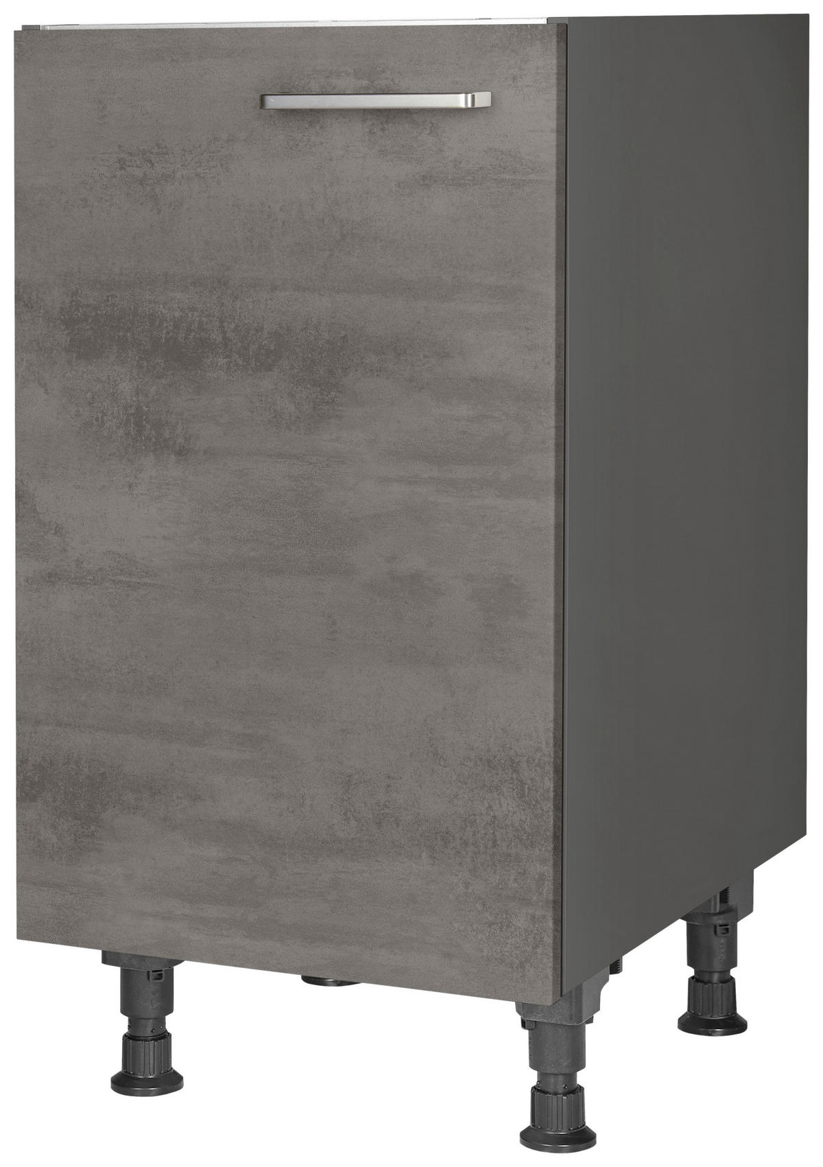 SPÜLENUNTERSCHRANK 45/87/56 cm  in Schieferfarben  - Schieferfarben/Edelstahlfarben, MODERN, Holzwerkstoff/Metall (45/87/56cm) - Nobilia