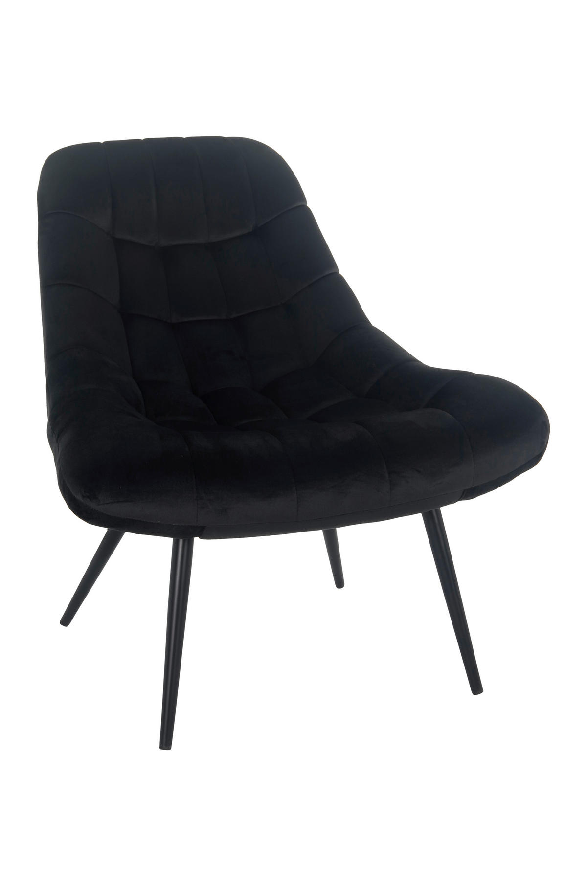 XXL-SESSEL Samt Schwarz    - Schwarz, MODERN, Textil/Metall (76/85,6/85,6cm) - Livetastic