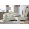 ECKSOFA MOSSO Weiß Chenille  - Schwarz/Weiß, LIFESTYLE, Kunststoff/Textil (240/173cm) - Stylife