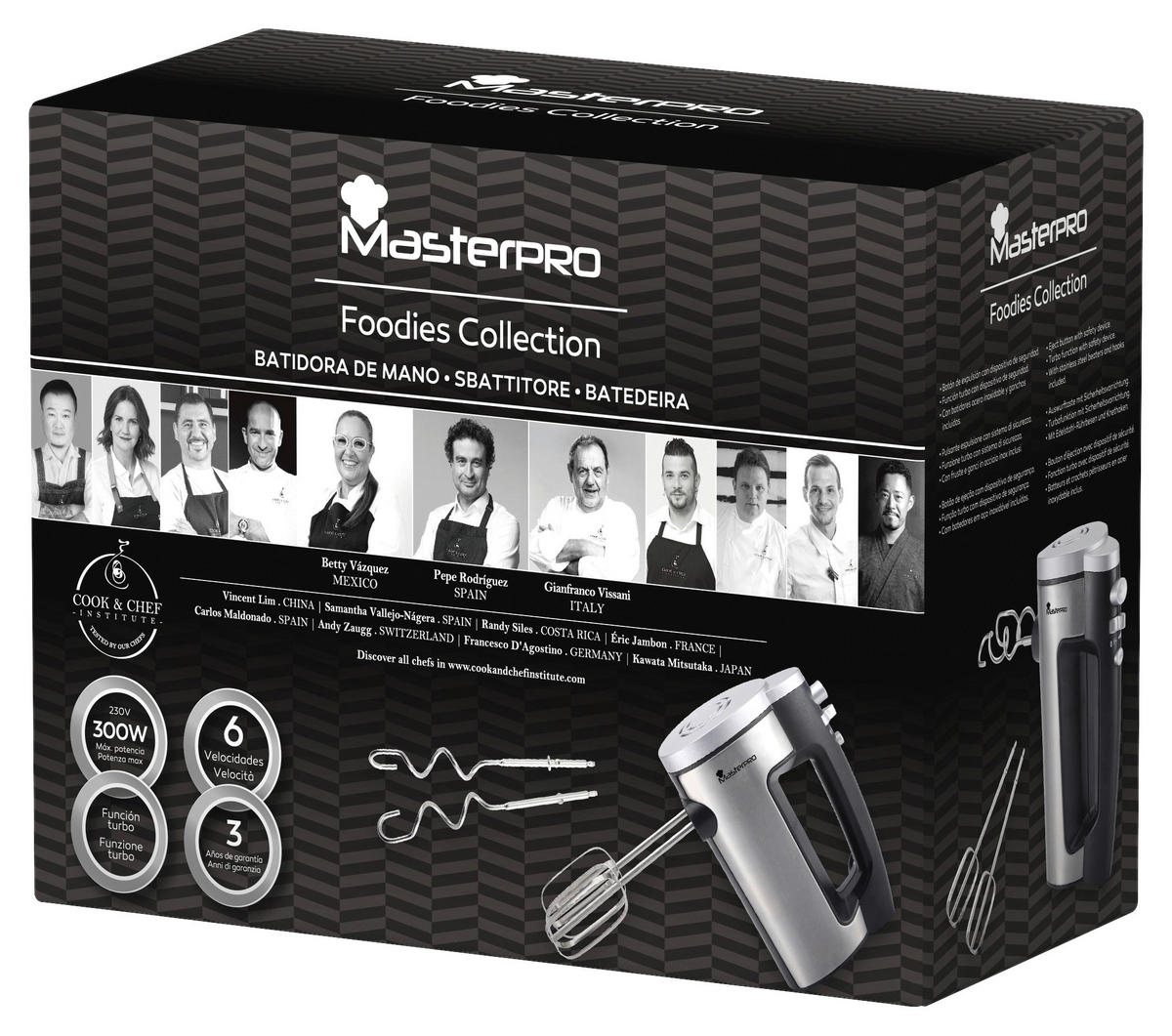 HANDMIXER  - Schwarz, Basics, Kunststoff/Metall (16/22/11cm) - Masterpro