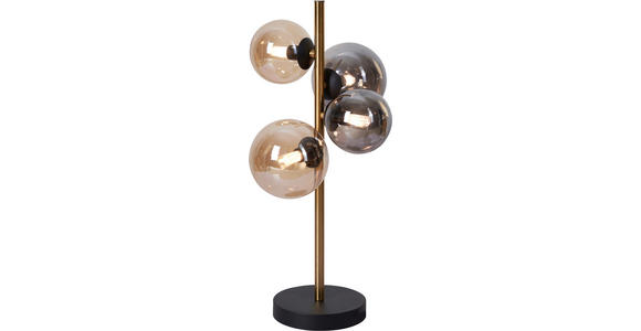 LED-TISCHLEUCHTE Amberok 23,7/19,3/48 cm   - Goldfarben/Bernsteinfarben, LIFESTYLE, Glas/Metall (23,7/19,3/48cm) - Dieter Knoll