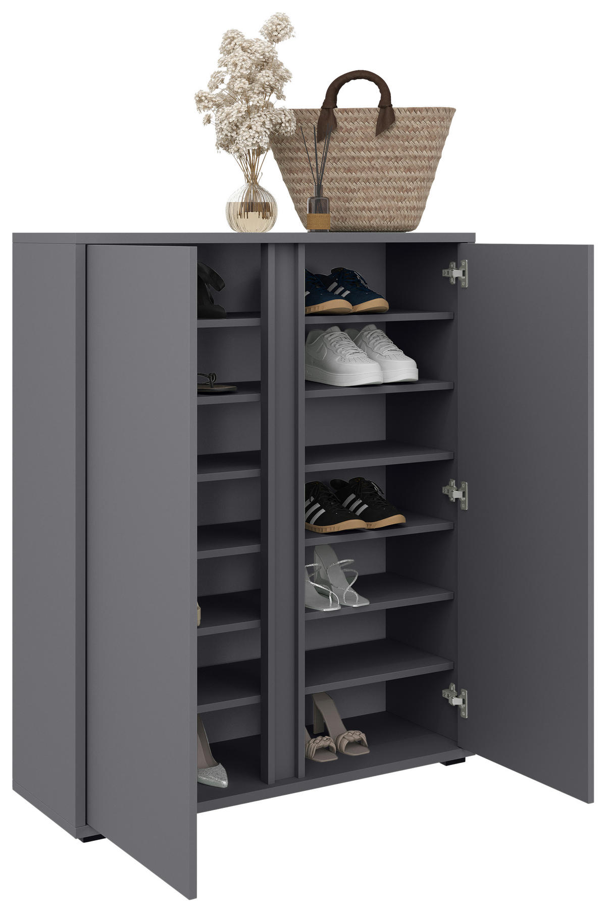 OMARA ZA ČEVLJE antracit - antracit, Konvencionalno, umetna masa/leseni material (97,5/120/34cm) - Xora