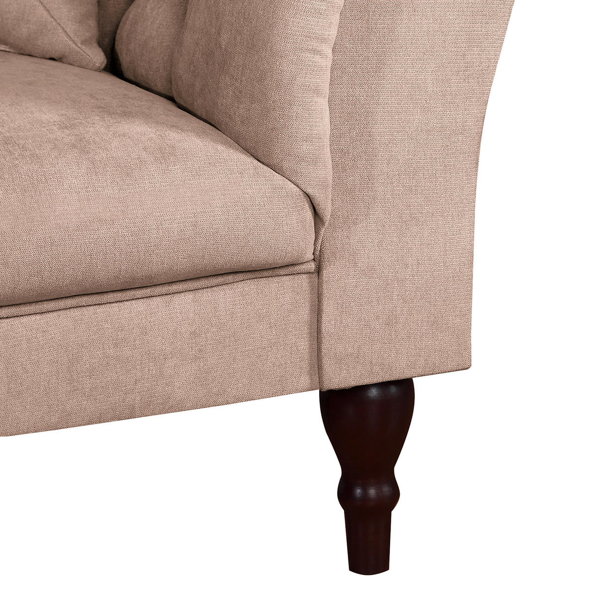 3-SITZER-SOFA in Mikrofaser Rosa  - Braun/Rosa, Design, Holz/Textil (232/79/97cm) - Livetastic