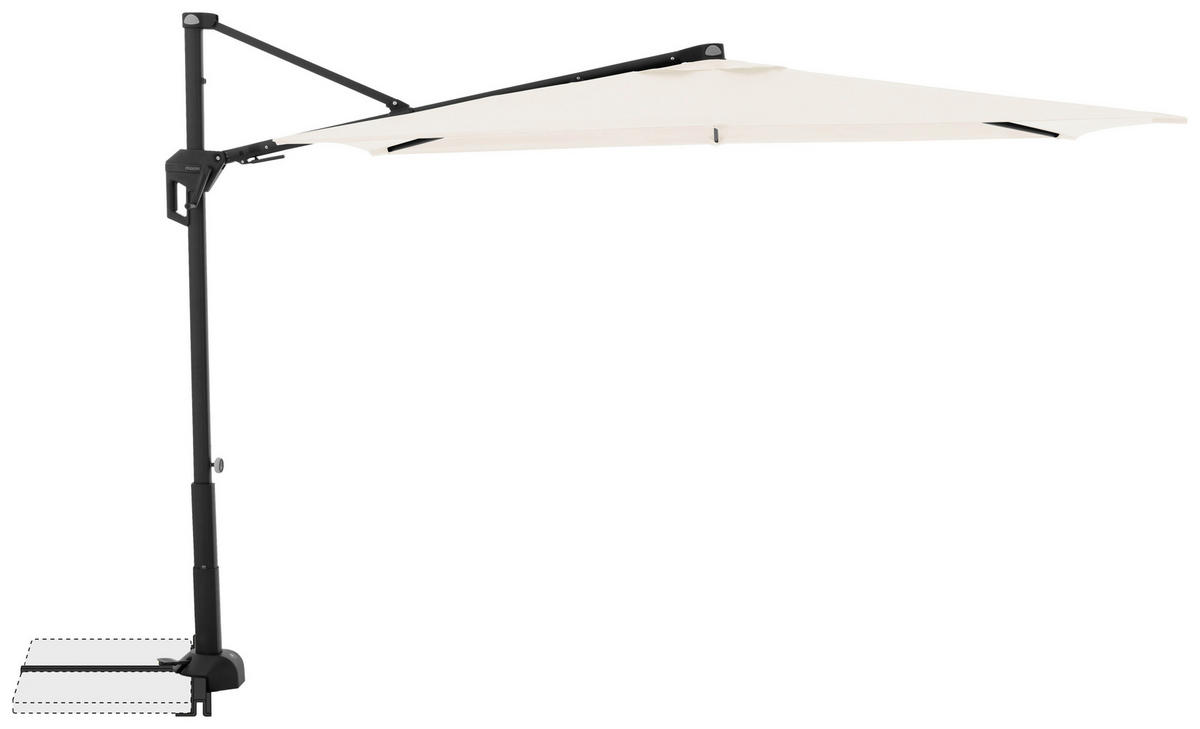 KONZOLNI SENČNIK - črna/naravne barve, Basics, kovina/tekstil (240/135cm) - Doppler