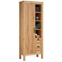 HOCHSCHRANK 70/187,5/37 cm  - Eichefarben/Schwarz, MODERN, Holz/Metall (70/187,5/37cm) - Landscape