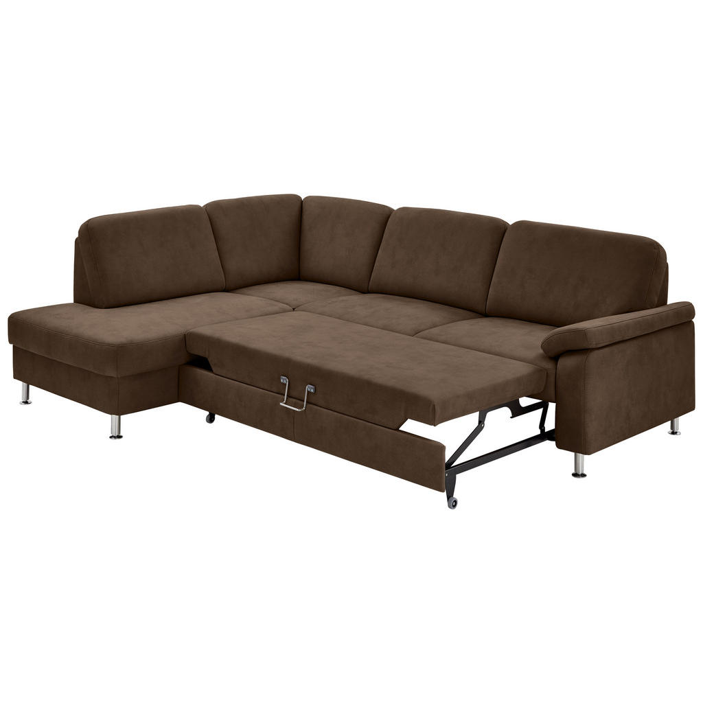 Thumbnail - Beldomo System Ecksofa Rostock, Braun, Textil, 4-Sitzer, Ottomane links, L-Form, 266x202 cm, Fußauswahl, Stoffauswahl, s...