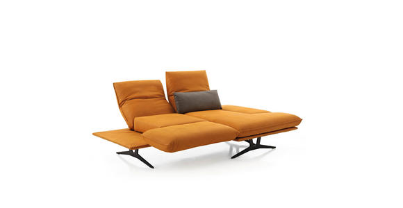 ECKSOFA in Echtleder Currygelb  - Currygelb/Gelb, Design, Leder/Metall (130/210cm) - Dieter Knoll