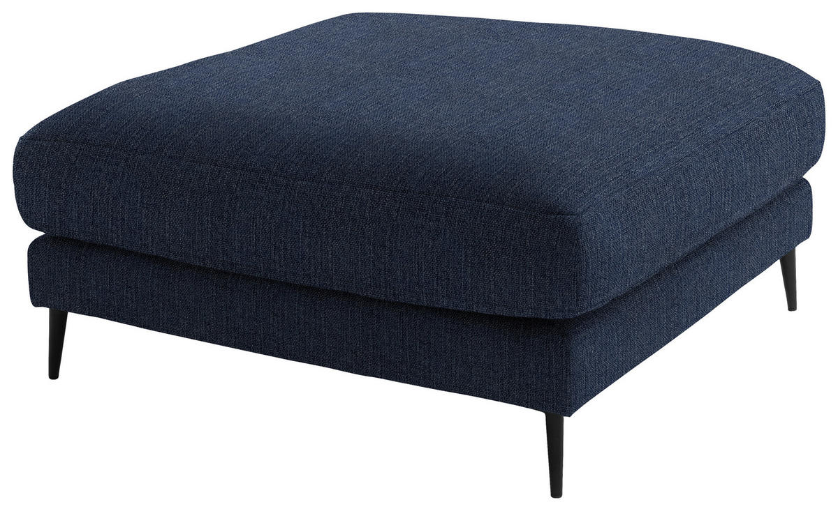 ECKSOFA in Flachgewebe Dunkelblau  177/253 cm  - Schwarz/Dunkelblau, Design, Textil/Metall (177/253cm) - Dieter Knoll
