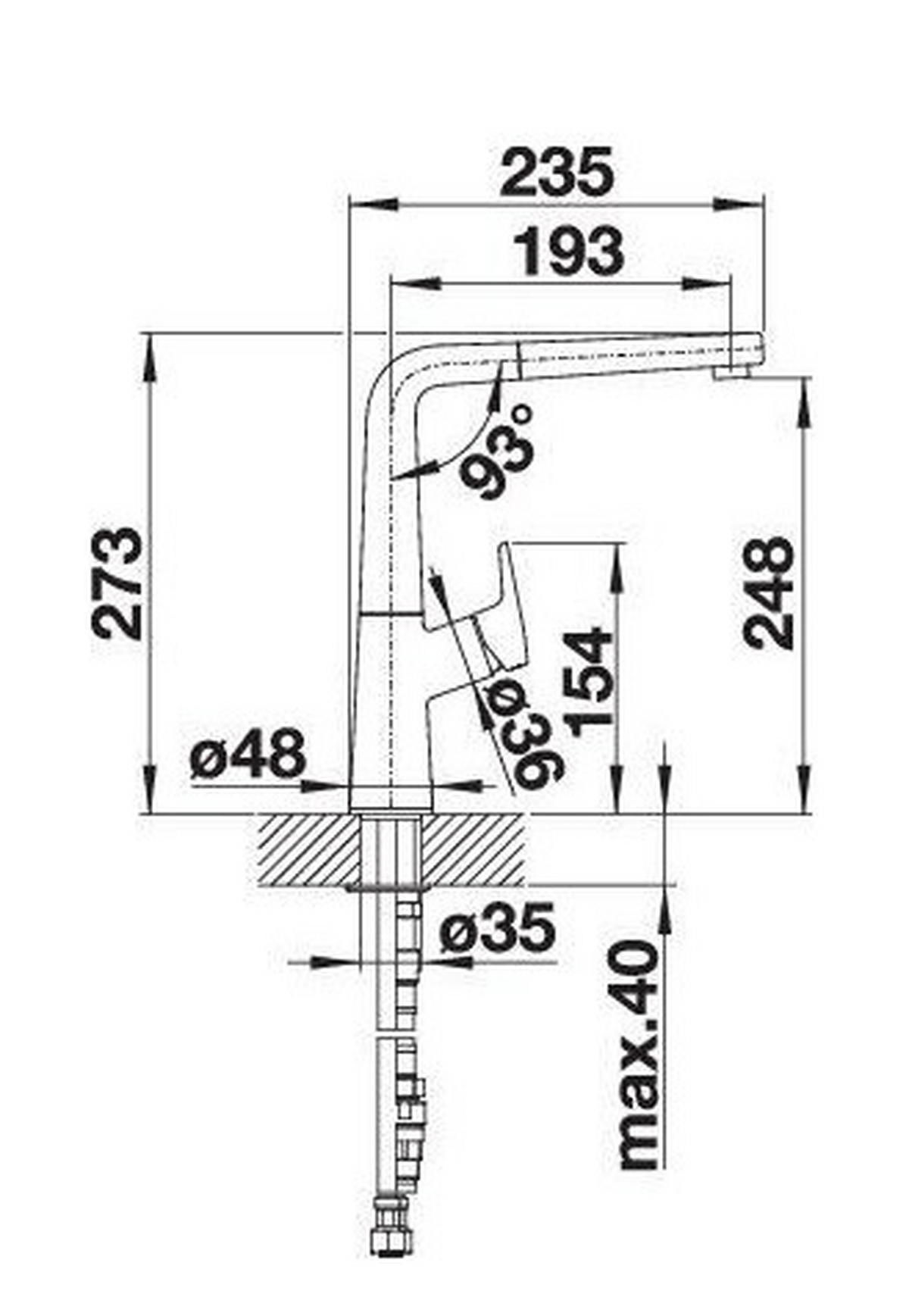 KÜCHENARMATUR 526170  - Schwarz, Basics, Stein/Metall (10,1/27,3/23,4cm) - Blanco